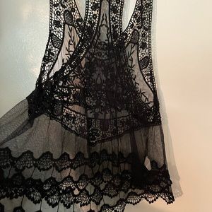EUC black lace top